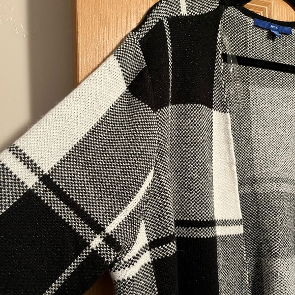 Apt 9 Black and White Plaid Duster Cardigan - Picture 7 of 15